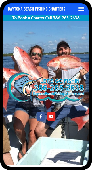 Website design for Daytona Beach Fishing Charters in Daytona Beach, Florida