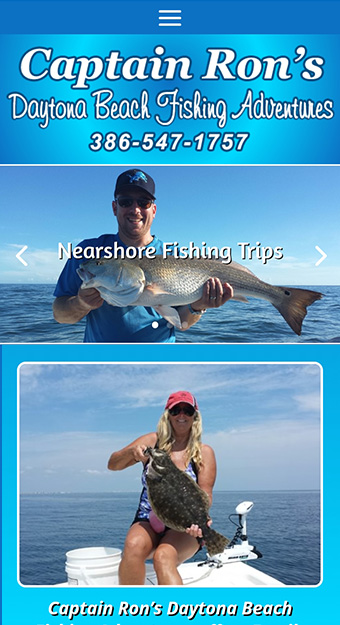 Website design for Captain Ron's Daytona Beach Fishing Adventures