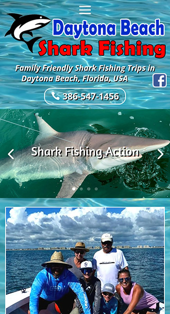 Website design for Daytona Beach Shark Fishing in Daytona Beach, Florida