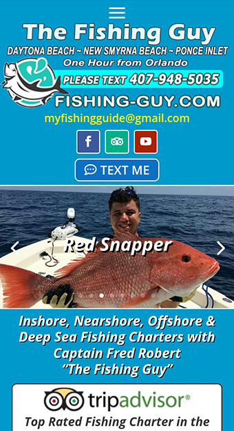 Website design for The Fishing Guy in Daytona Beach, Florida