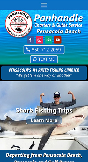 Website design for Captain Sean Fishing Trips in Daytona Beach, Florida