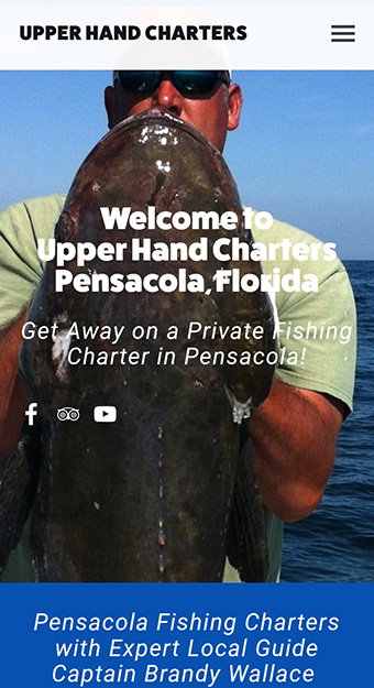 Website design for Upper Hand Fishing Charters in Pensacola, Florida