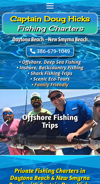 Website design for Captain Doug Hicks Fishing Charters