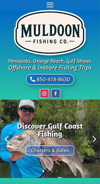 Website design for Muldoon Fishing Co. in Pensacola, Florida Website design for Muldoon Fishing Co. in Pensacola, Florida